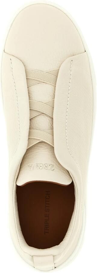 Z Zegna Slip-on sneakers met driedubbele stiksels van geolied leer White Heren - Foto 3
