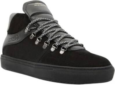 Zespà Zsp12 kalf suede sneakers Zwart Heren