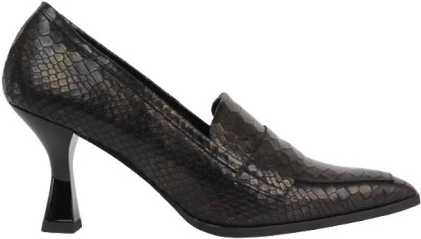 Zinda Elegante Loafer-Geïnspireerde Zwarte Leren Pumps Black Dames