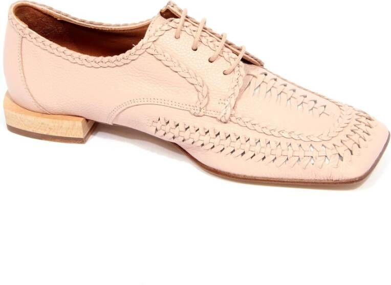 Zinda Gevlochten Geperforeerde Leren Schoenen Rose Model
