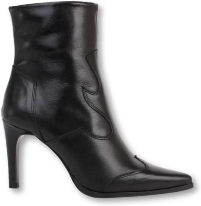 Zinda Klassieke Enkellaars met Zijrits Black Dames