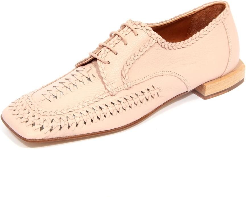 Zinda Gevlochten Geperforeerde Leren Schoenen Rose Model