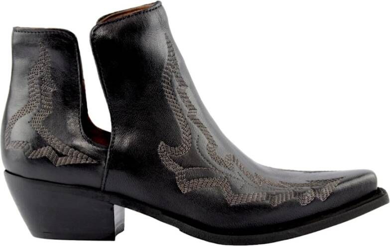 Zoe Zwarte Vitello Texano Laarzen Black Dames