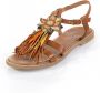 Alba moda Sandaaltje met modieuze bloemenapplicatie Cognac - Thumbnail 1