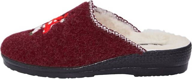 Belafit Pantoffels per 2 paar met schattig borduursel Blauw Rood