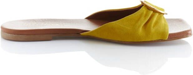 alba moda Muiltje met gesp Geel