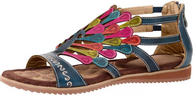 laura vita Sandaaltje met zomerse kleuren Blauw Multicolor
