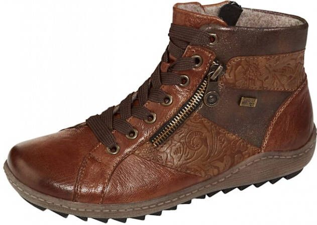 Remonte Hoge veterschoenen met fijne stempeldruk - Foto 5