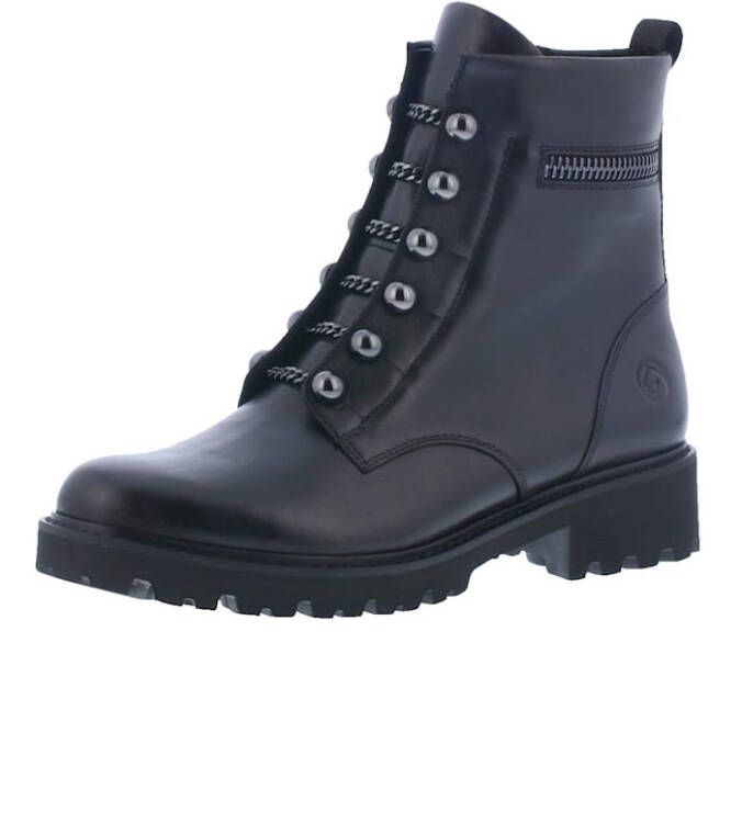 Remonte Hoge veterschoen met sierketting Zwart
