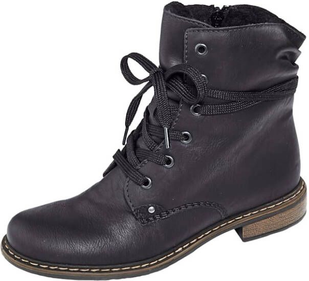 Rieker Hoge veterschoenen enkellaars blokhak met subtiele vetersluiting - Foto 2