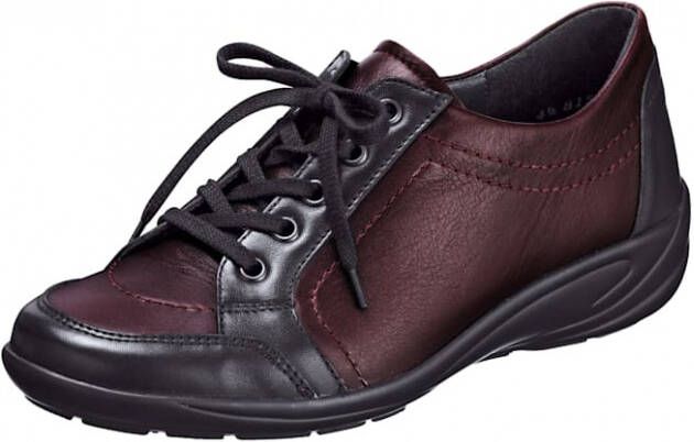 Semler Veterschoen met trendy siernaden Zwart Bordeaux