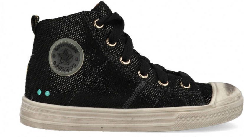 BunniesJR Bunnies JR 221635-489 Hoge Sneakers Zwart Suède Veters - Foto 2