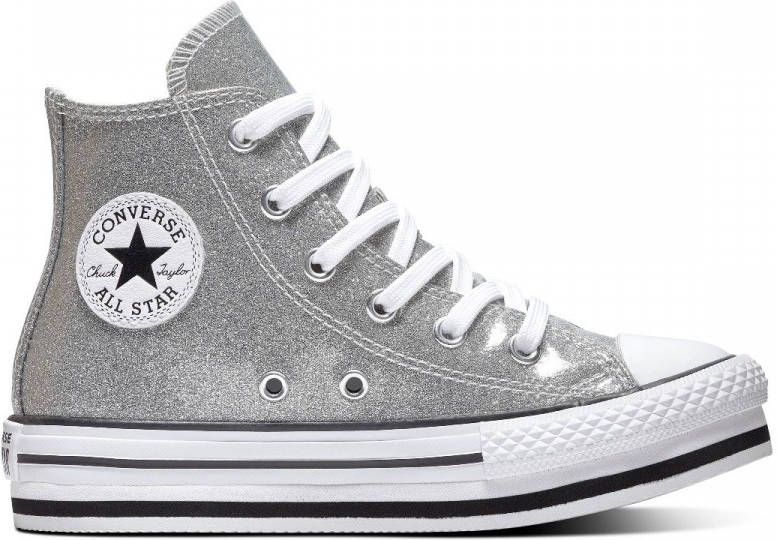 Converse All Stars Chuck Taylor Platform 666400C Zilver/Wit - Schoenen.nl