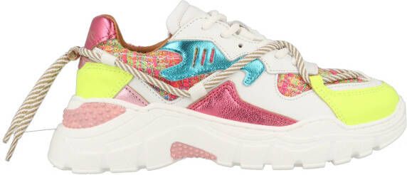 DWRS Jupiter leren sneakers roze geel Leer Meerkleurig 30 - Foto 3