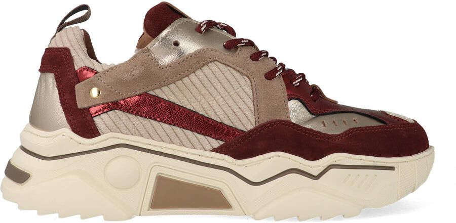 DWRS Sneakers Pluto Corduroy Bordeaux Rood Beige - Foto 2