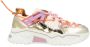 DWRS The label DWRS Dames Sneaker Wit Stof Leer Goud Metallic - Thumbnail 2