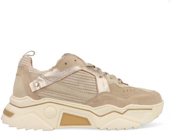 DWRS The label DWRS Dames Sneakers Beige Leer - Foto 3