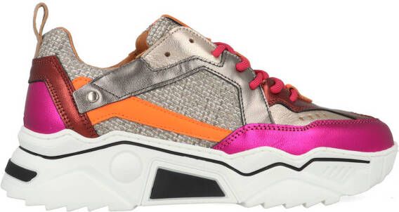 DWRS LABEL DWRS Pluto Steel Fuchsia Roze Leer Lage sneakers Dames