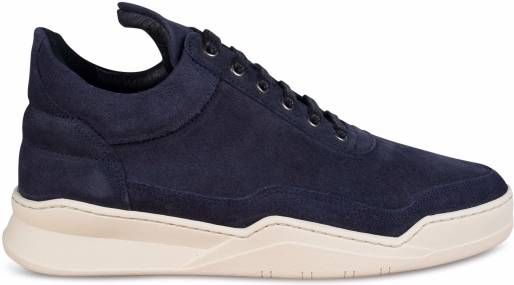 Filling Pieces Low Top Ghost Waxed Suede Blauw - Schoenen.nl