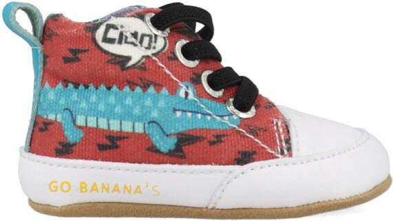 Go Banana&apos;s Pantoffels GB_ALLIGATOR-P Blauw Rood