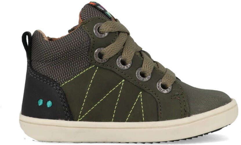 BunniesJR Bunnies JR Pol Pit Hoge Sneakers Groen Leer Veters - Foto 2