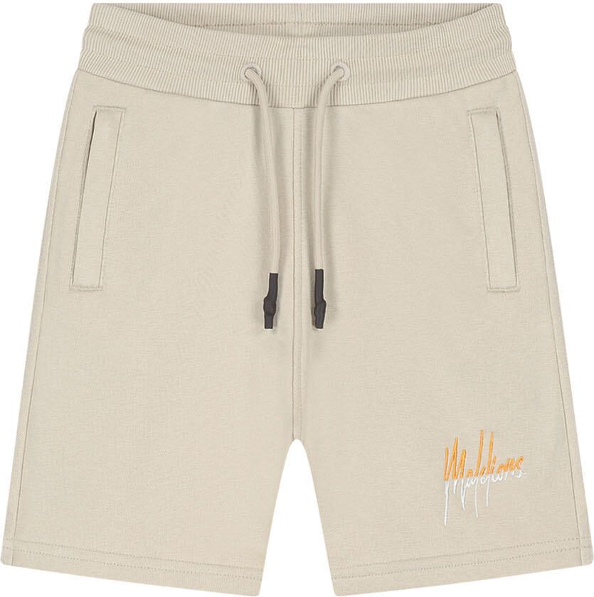 Malelions Junior Split Shorts Beige Oranje