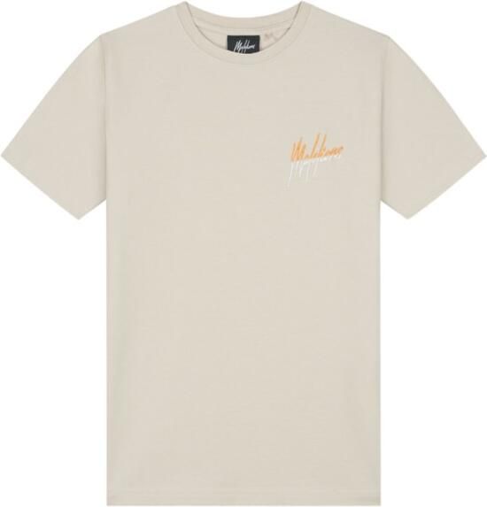 Malelions Junior Split T-Shirt Beige Oranje