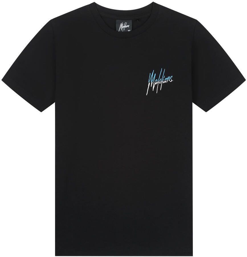 Malelions Junior Split T-Shirt Zwart Blauw