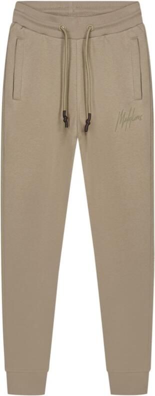 Malelions Junior Striped Signature Sweatpants Olijf Groen