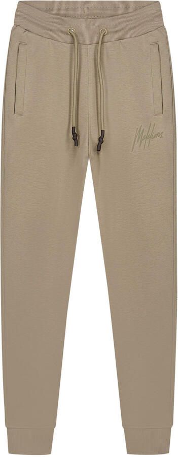 Malelions Junior Striped Signature Sweatpants Olijf Groen