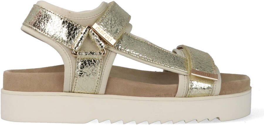 Maruti Beau leren sandalen met klittenband Goud Leer Plateau sandalen Dames - Foto 10