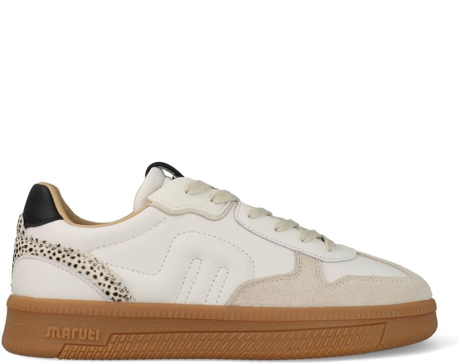 Maruti Yale Suede BSA White Beige Black Dames Sneakers Wit - Foto 12