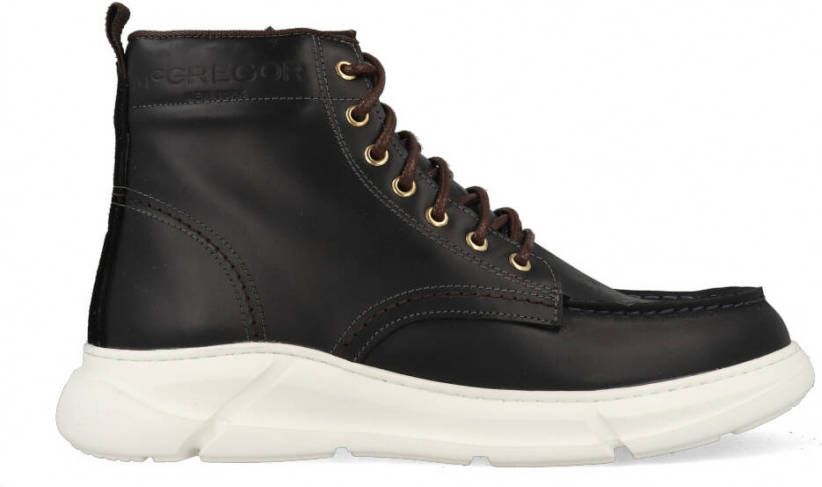 McGregor Heren Boots Zwart Veterboots Leer Veters - Foto 2