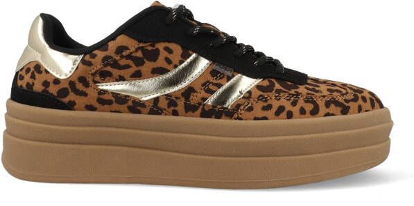 POSH by Poelman Bodie sneakers met panterprint cognac - Foto 3