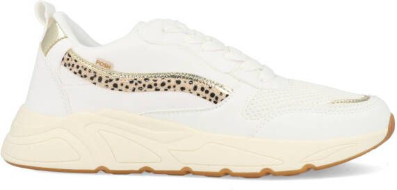 POSH by Poelman CHARLIE Dames Sneakers Wit Met Dierenprint - Foto 3