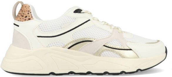 POSH by Poelman KAE Dames Sneakers Wit Met Gouden Combinatie - Foto 4