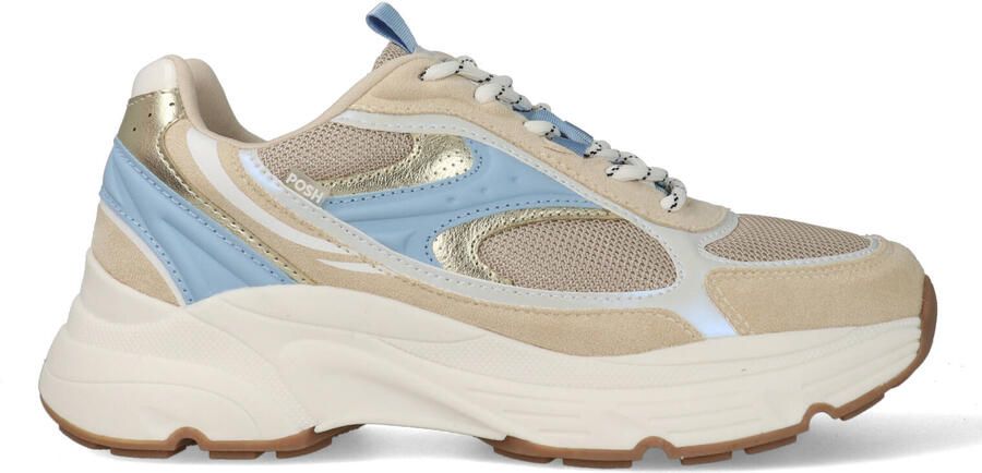 POSH by Poelman ABBY Dames Sneakers Wit met beige en blauw combi - Foto 3