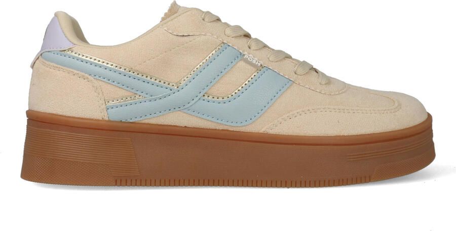 POSH by Poelman GEORGIA Dames Sneakers Beige met mint combinatie - Foto 2