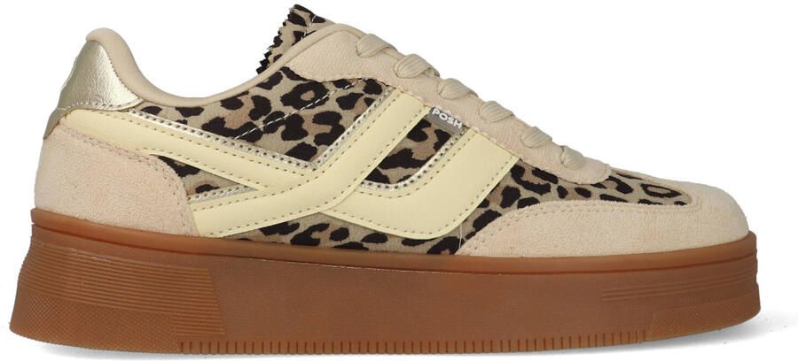 POSH by Poelman GEORGIA Dames Sneakers Bruin met dierenprint - Foto 4