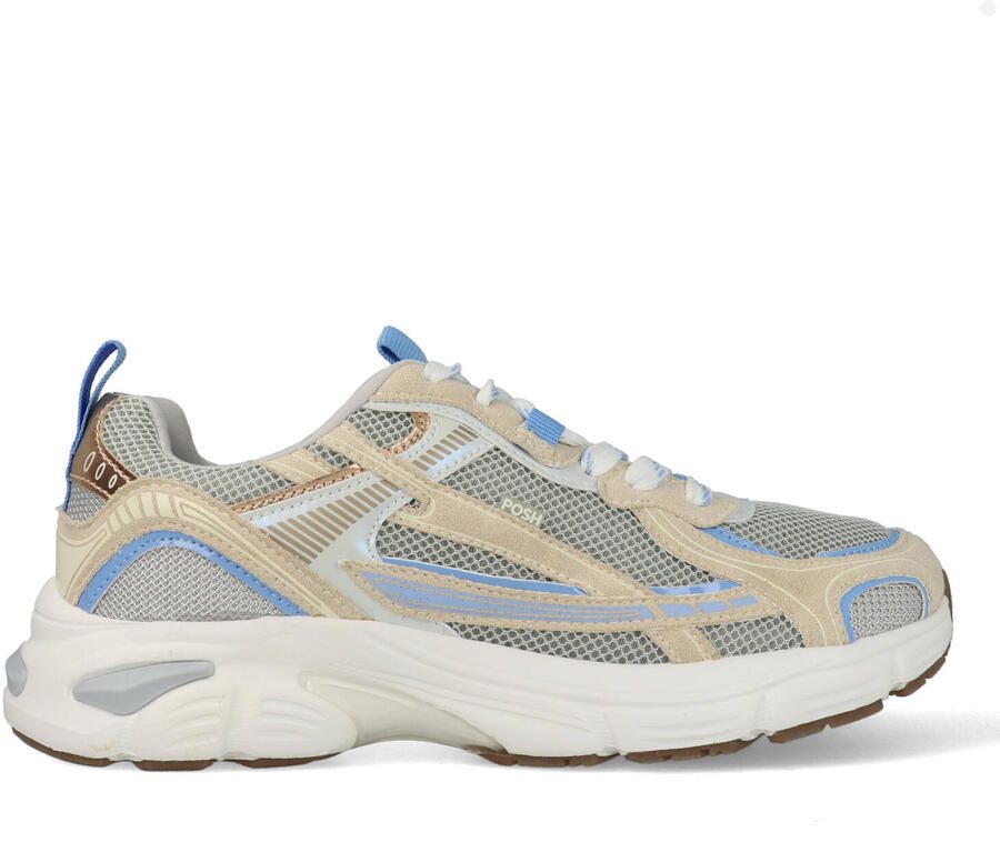 POSH by Poelman HARPER Dames Sneakers Wit met blauwe combinatie - Foto 2