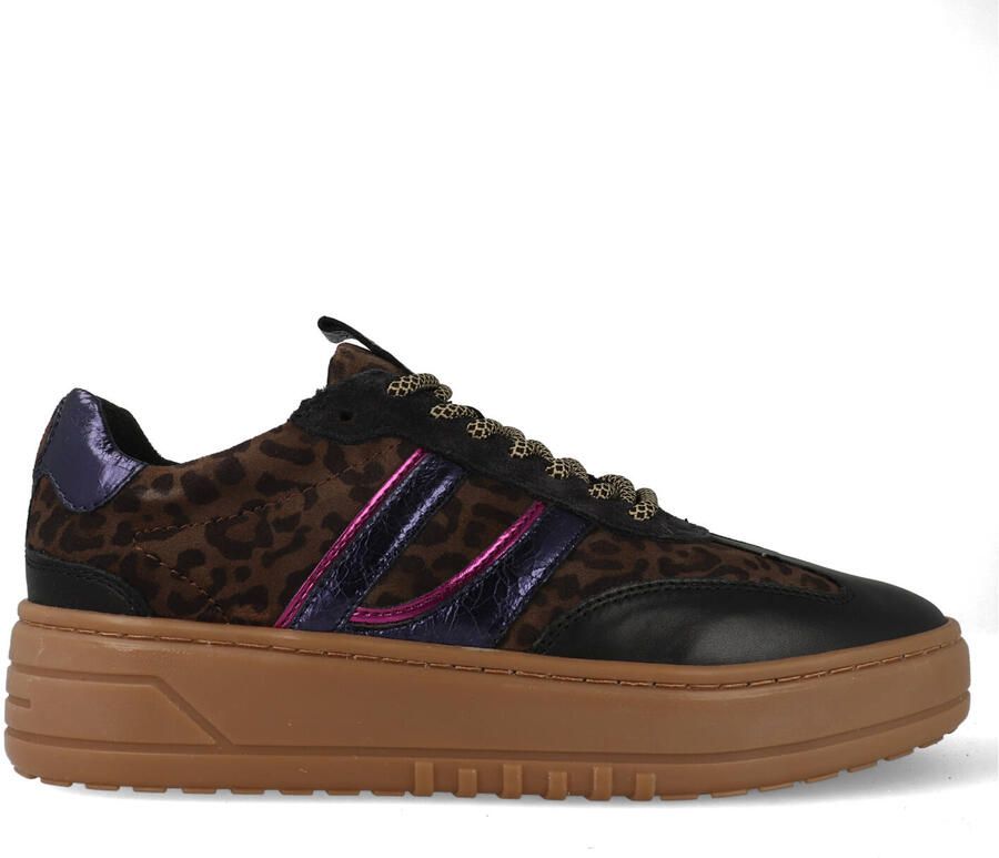 POSH by Poelman Sneakers Anemone Zwart Bruin Paars - Foto 4