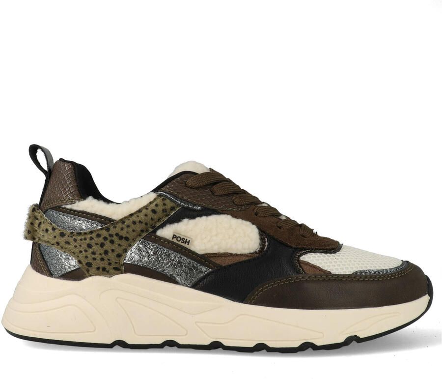 POSH by Poelman CARO Dames Sneakers Groen met combinatie - Foto 5