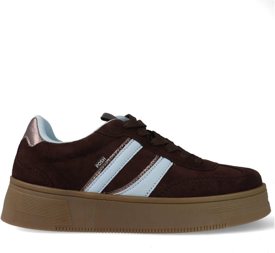 POSH by Poelman LILLY Dames Sneakers Middel bruin - Foto 4