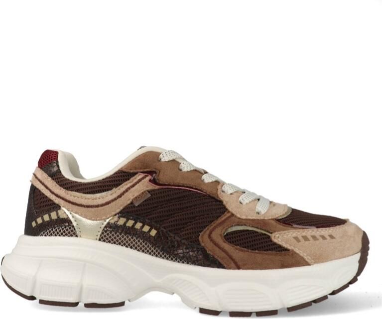 POSH by Poelman Sneakers Lise Beige Bruin Bordeaux Rood