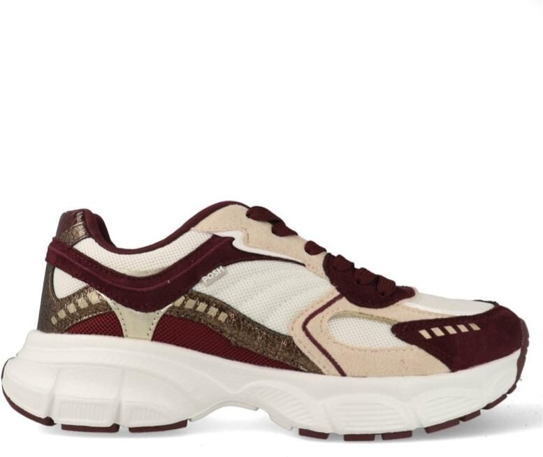POSH by Poelman Sneakers Lise Wit Beige Rood