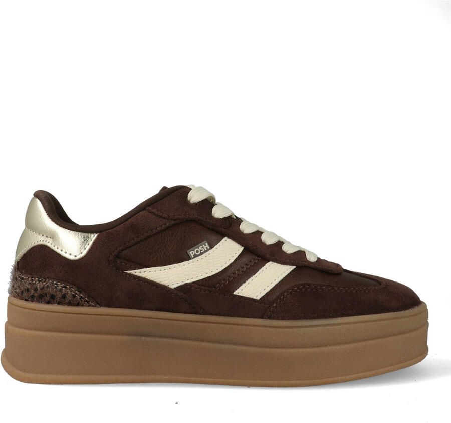 POSH by Poelman MILLIE Dames Sneakers Donker bruin - Foto 4
