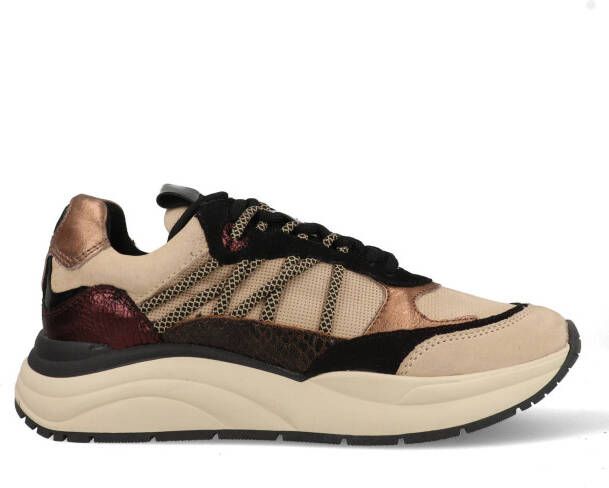 PS Poelman CHARU Dames Sneakers Zwart Met Beige - Foto 3