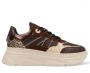 PS Poelman JANA Dames Sneakers Bruin Met Combinatie - Thumbnail 2