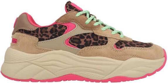 Scotch & Soda Scotch&Soda dames sneaker Celest 25 suède beige nylon leopard print - Foto 5