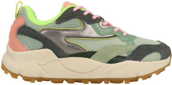 Scotch & Soda Scotch&Soda sneaker dames Mount w suède groen en roze